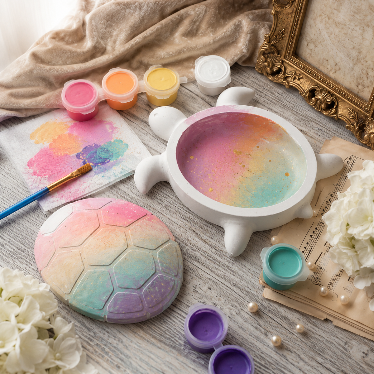 Turtle Trinket Box DIY Paint Kit